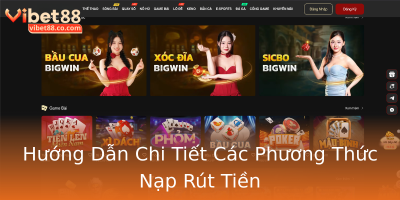 Hướng Dẫn Chi Tiết Các Phương Thức Nạp Rút Tiền Hướng Dẫn Chi Tiết Các Phương Thức Nạp Rút Tiền